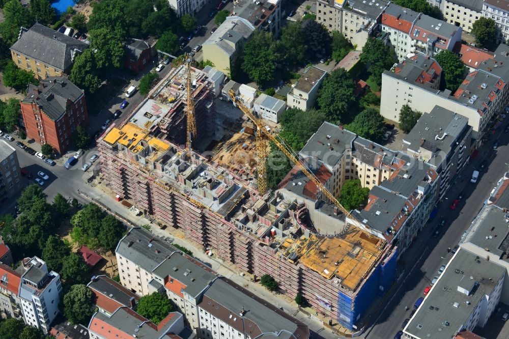 Berlin from above - Construction site for the new construction of residential district Zille gardens in Berlin Charlottenburg