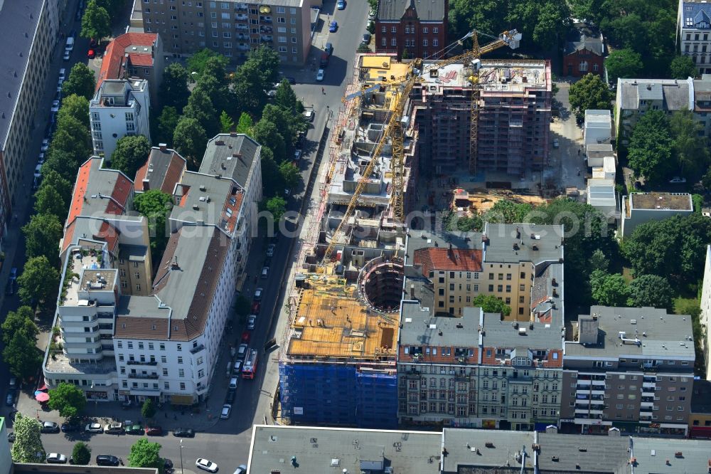 Aerial photograph Berlin - Construction site for the new construction of residential district Zille gardens in Berlin Charlottenburg