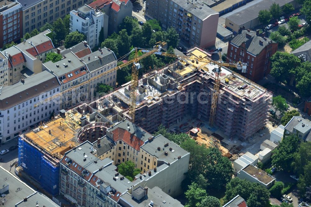 Berlin from above - Construction site for the new construction of residential district Zille gardens in Berlin Charlottenburg