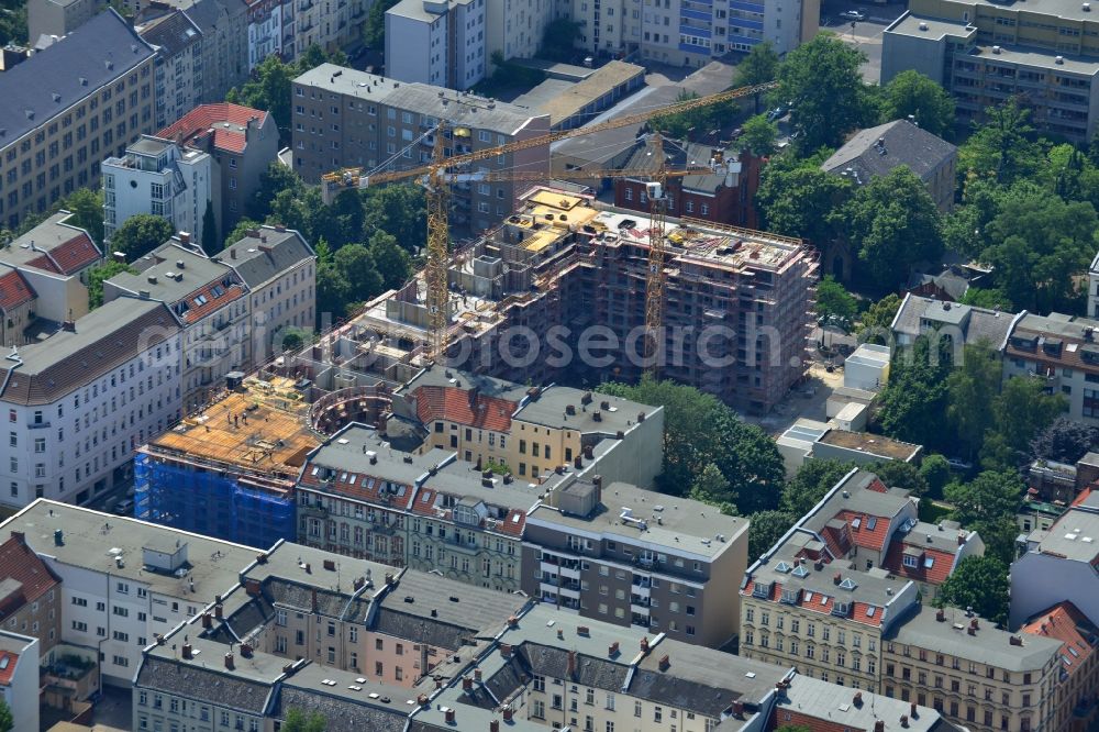 Berlin from above - Construction site for the new construction of residential district Zille gardens in Berlin Charlottenburg