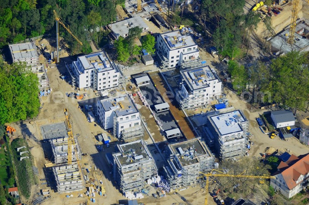 Aerial image Berlin , Dahlem - Construction site for a residential area in Clayallee in the district of Steglitz-Zehlendorf in Berlin. The project is located on site of the former orthopedics clinic and home. The project is run by OHA Projektentwicklungsgesellschaft