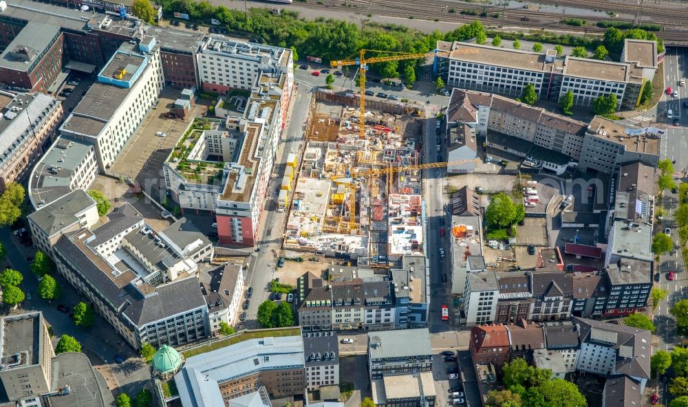 Aerial image Essen - New construction site the residential area a?? BelleVie a?? of Arsatec GmbH by Dressler Bau and Fischer Architekten GmbH in Essen in the state North Rhine-Westphalia