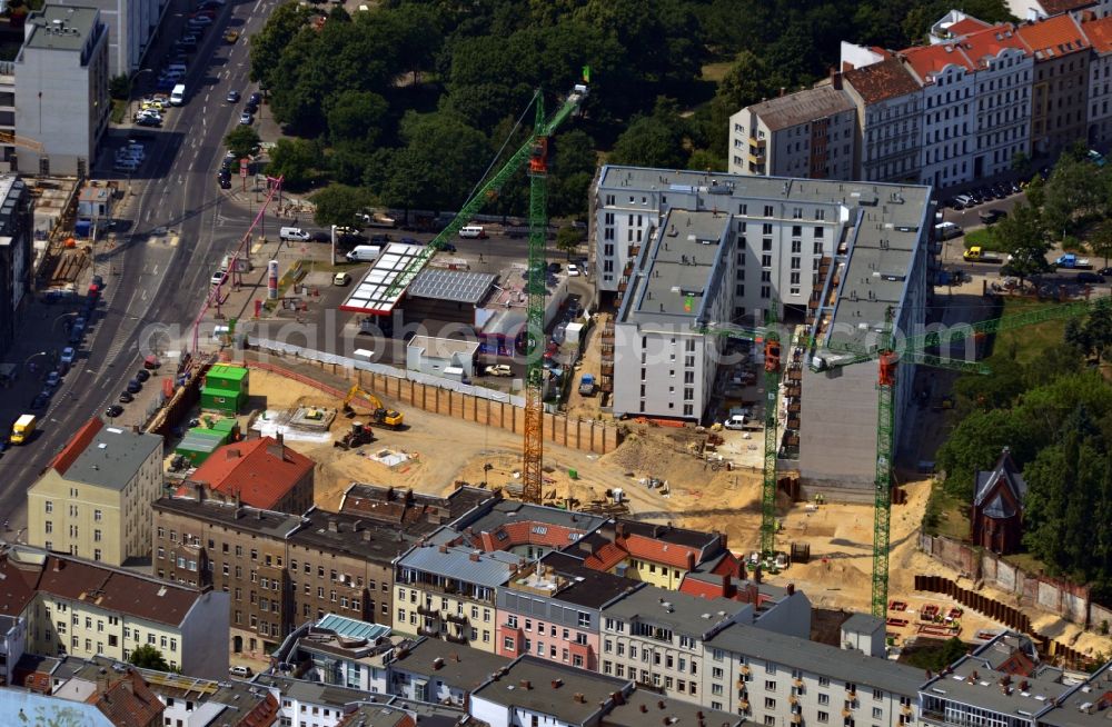 Berlin OT Mitte from above - Construction Site of Residential area The Garden at the Liesenstrasse in the Mitte district of Berlin