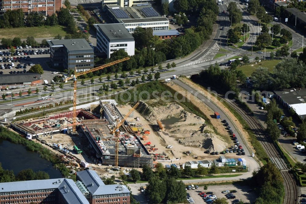 Kiel from above - Construction site for the new building des Zentralbads Kiel in Kiel in the state Schleswig-Holstein