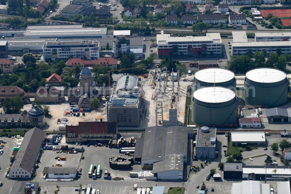 Augsburg from above - Construction site for the construction of a center for the arts and creative industries in Augsburg in the federal state of Bavaria, Germany