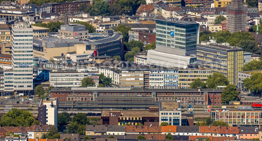 Aerial image Bochum - New construction site central Bus Station for Public Transportation of Bogestra AG in the district Innenstadt in Bochum in the state North Rhine-Westphalia, Germany