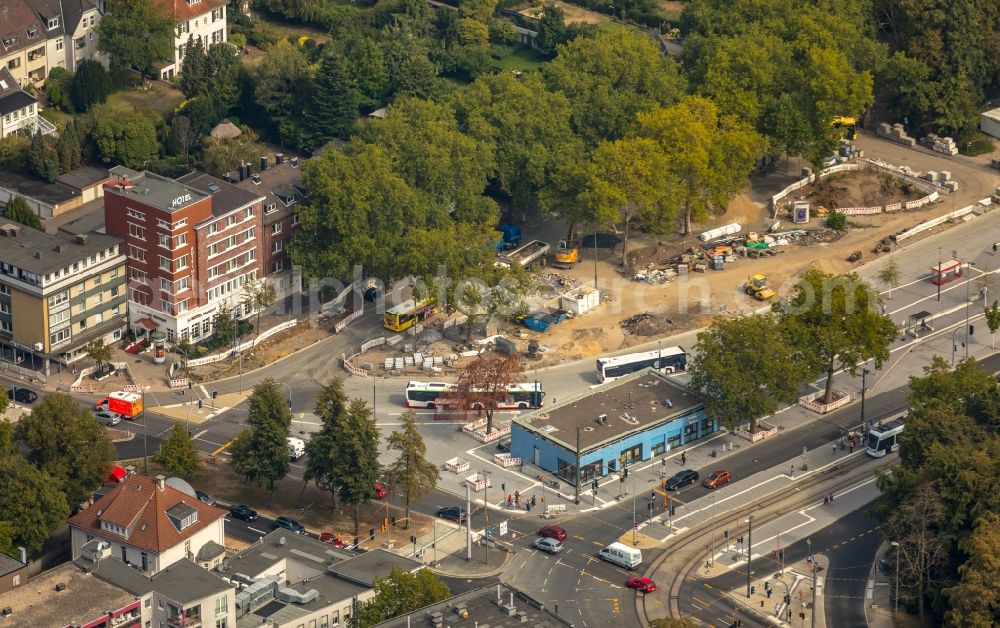 Aerial image Gelsenkirchen - New construction site central Bus Station for Public Transportation on Goldbergstrasse in the district Buer in Gelsenkirchen in the state North Rhine-Westphalia, Germany