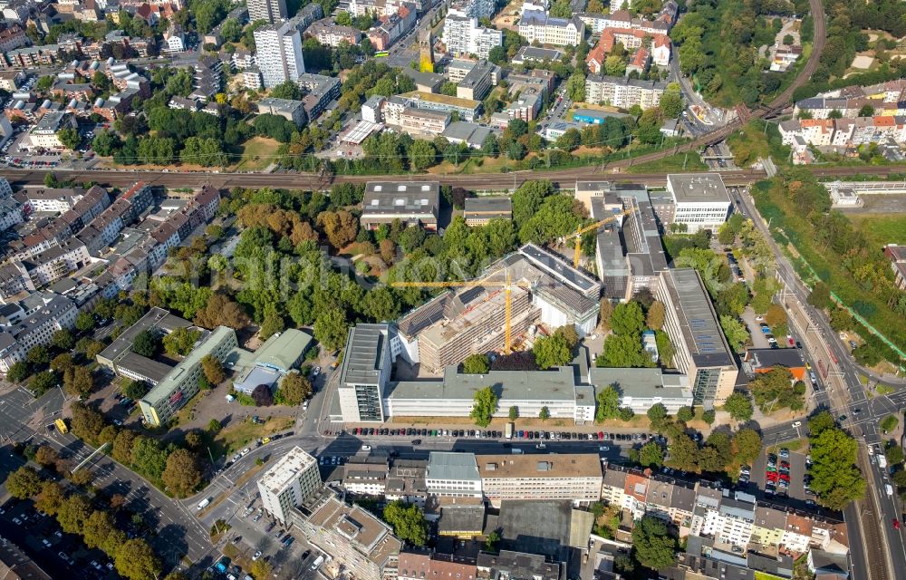 Aerial image Dortmund - Construction for the reconstruction of the extensions from the 1950s and 1960s at the Fritz-Henssler-Berufskolleg in Dortmund in the state North Rhine-Westphalia