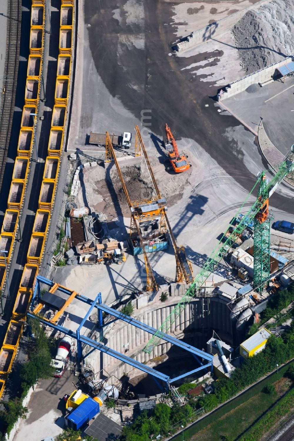 Stuttgart from the bird's eye view: Construction site for new train- tunnel construction Tunnel Cannstatt S21 in the district Nord in Stuttgart in the state Baden-Wurttemberg, Germany