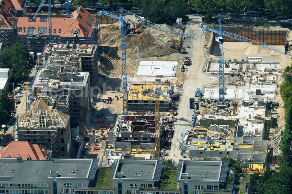 Berlin from above - Construction for the reconstruction and expansion of the old buildings listed building of AVILA Projektmanagement GmbH on Mariendorfer Weg in the district Neukoelln in Berlin