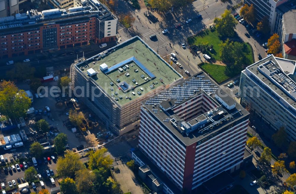 Aerial image Berlin - Building site to the rebuilding of the federal management office of Germany house in Stresemann street in Berlin, Germany. In the foreground the building of the Federal Ministry of economic cooperation and development