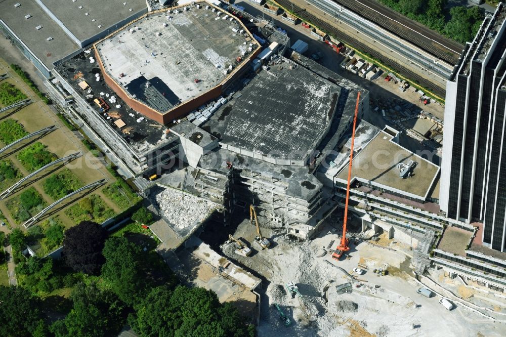 Aerial photograph Hamburg - Construction for the reconstruction of CCH - Congress Center Hamburg on Marseiller Strasse in Hamburg, Germany