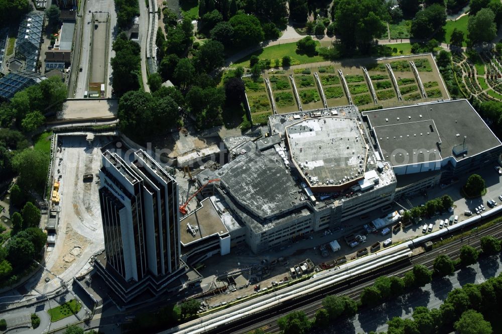 Aerial image Hamburg - Construction for the reconstruction of CCH - Congress Center Hamburg on Marseiller Strasse in Hamburg, Germany