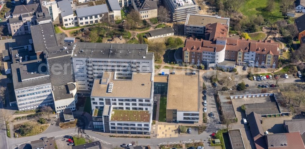 Aerial image Dinslaken - Construction for the reconstruction on Evangelischen Krankenhaus Dinslaken on Kreuzstrasse in Dinslaken in the state North Rhine-Westphalia, Germany