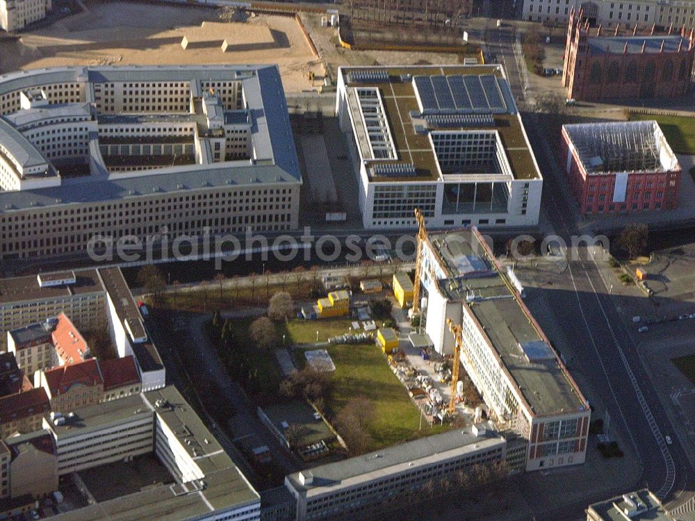 Aerial image Berlin - Facade of the monument Staatsratsgebaeude of ESMT Berlin. The business school founded by business on Schlossplatz in the district Mitte in Berlin, Germany