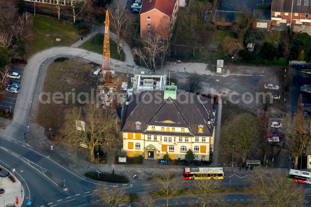 Hamm from above - Construction site for reconstruction of the building of the city administration - City Hall Stadt Hamm, Rathaus Heessen on Bockelweg in Hamm in the federal state of North Rhine-Westphalia, Germany