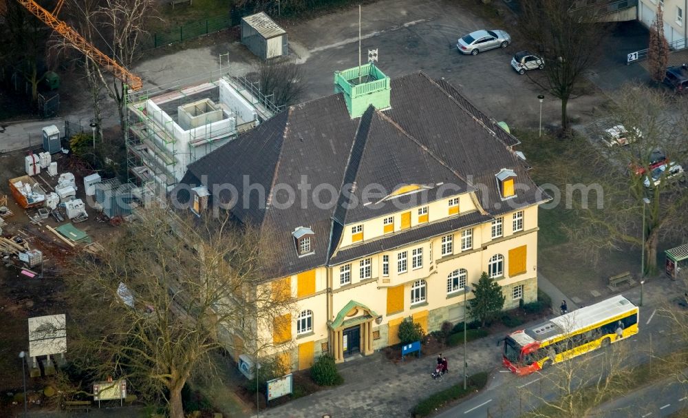 Aerial image Hamm - Construction site for reconstruction of the building of the city administration - City Hall Stadt Hamm, Rathaus Heessen on Bockelweg in Hamm in the federal state of North Rhine-Westphalia, Germany