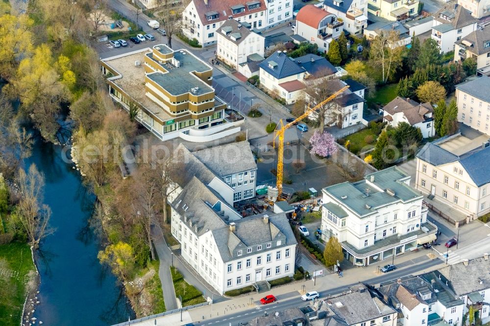 Aerial image Arnsberg - Construction site for reconstruction of the building complex of the Handwerkskammer Suedwestfalen in Arnsberg in the state of North Rhine-Westphalia, Germany