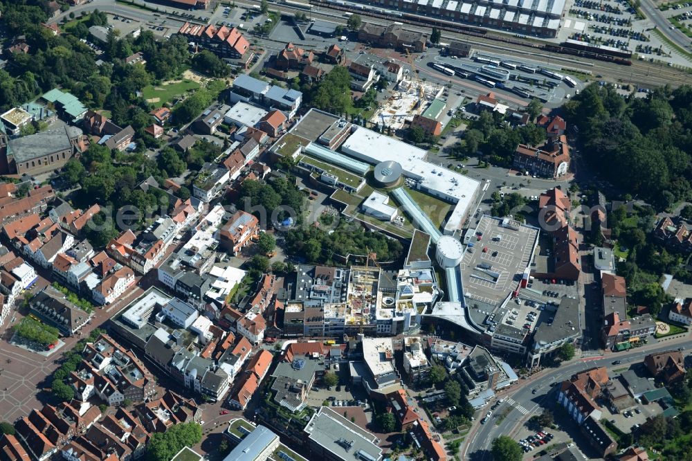 Aerial image Lingen (Ems) - View on a reconstruction site for a new store an and shopping center Lookentor in the Lookenstrasse in Lingen ( Ems ) in the state Lower Saxony