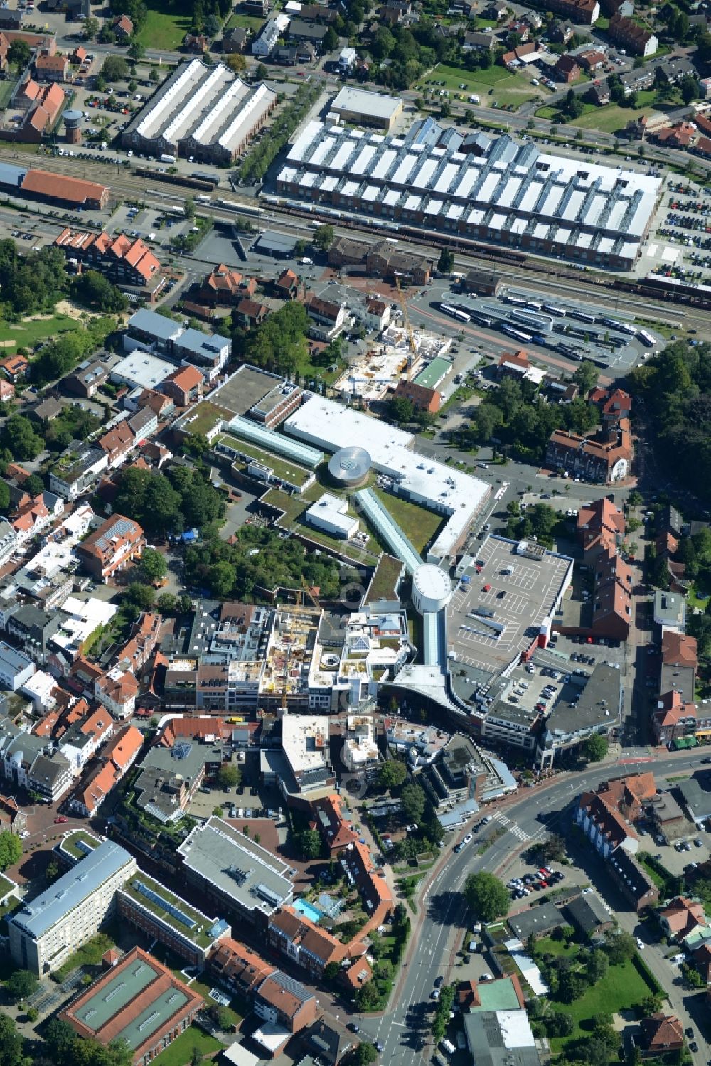 Aerial photograph Lingen (Ems) - View on a reconstruction site for a new store an and shopping center Lookentor in the Lookenstrasse in Lingen ( Ems ) in the state Lower Saxony