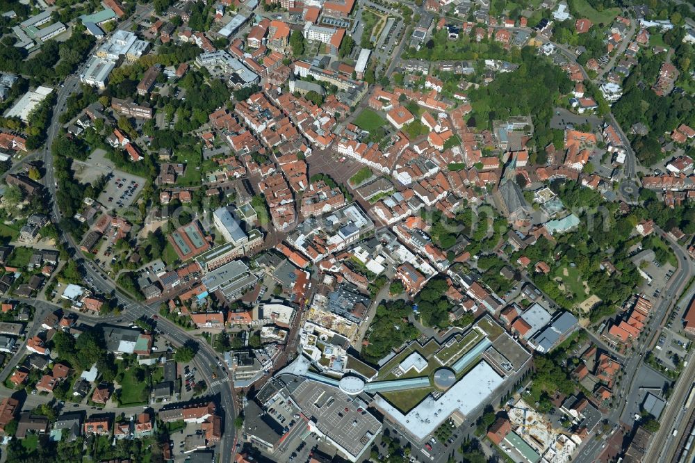 Aerial photograph Lingen (Ems) - View on a reconstruction site for a new store an and shopping center Lookentor in the Lookenstrasse in Lingen ( Ems ) in the state Lower Saxony