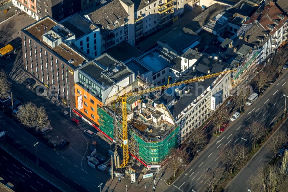 Aerial photograph Dortmund - Construction site for the conversion of the hotel complex Hotel Esplanade in Dortmund in the federal state of North Rhine-Westphalia, Germany