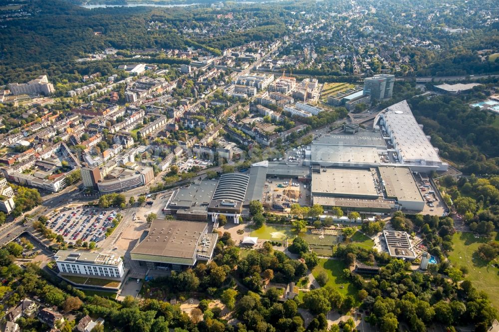 Aerial image Essen - Construction for the reconstruction of the fairground in the Norbertstrasse in Essen in the state North Rhine-Westphalia