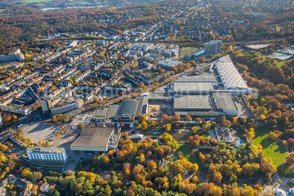 Aerial photograph Essen - Construction for the reconstruction of the fairground in the Norbertstrasse in Essen in the state North Rhine-Westphalia