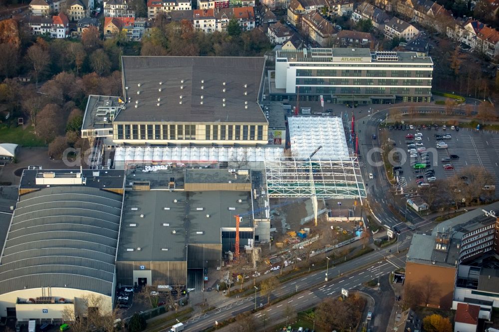 Aerial image Essen - Construction for the reconstruction of the fairground in the Norbertstrasse in Essen in the state North Rhine-Westphalia