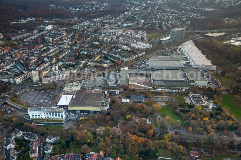 Aerial photograph Essen - Construction for the reconstruction of the fairground in the Norbertstrasse in Essen in the state North Rhine-Westphalia