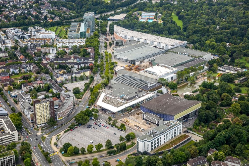 Aerial image Essen - Construction for the reconstruction of the fairground in the Norbertstrasse in Essen in the state North Rhine-Westphalia