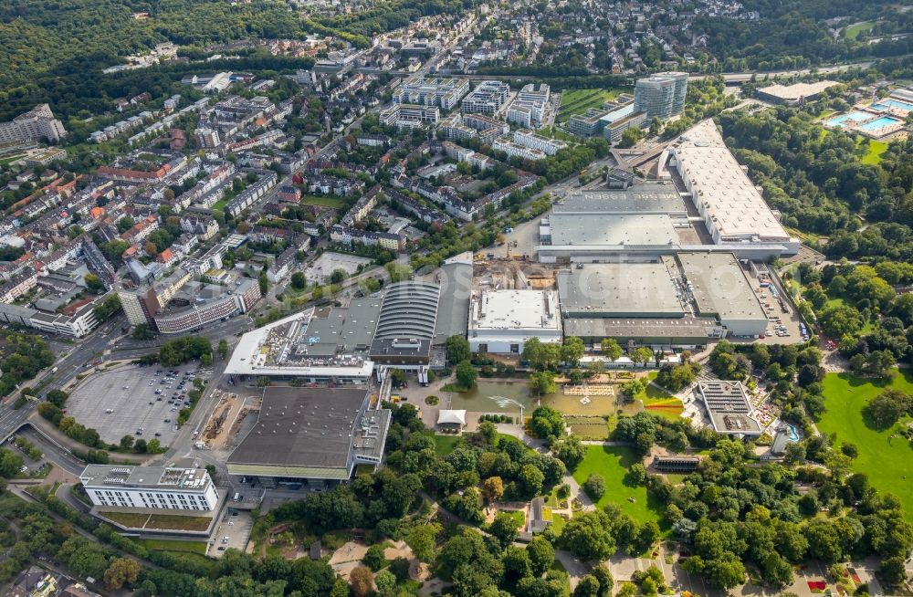 Aerial image Essen - Construction for the reconstruction of the fairground in the Norbertstrasse in Essen in the state North Rhine-Westphalia