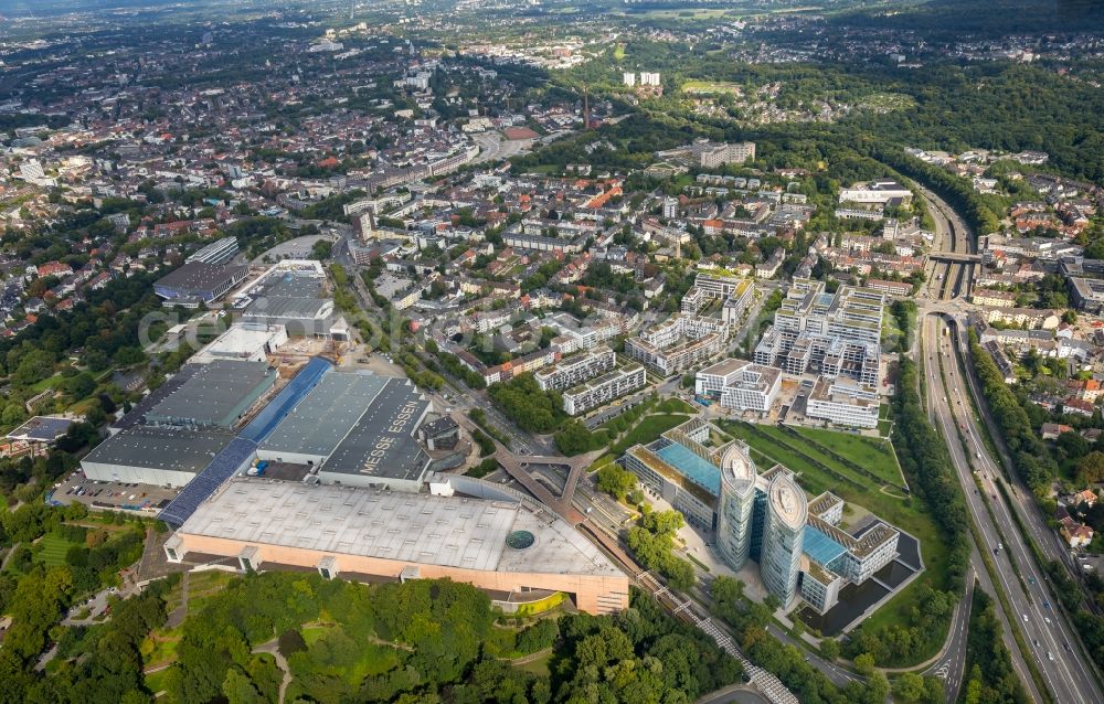 Aerial image Essen - Construction for the reconstruction of the fairground in the Norbertstrasse in Essen in the state North Rhine-Westphalia