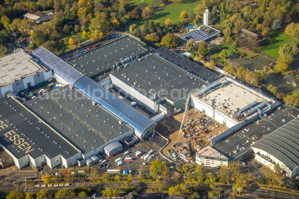 Aerial image Essen - Construction for the reconstruction of the fairground in the Norbertstrasse in Essen in the state North Rhine-Westphalia