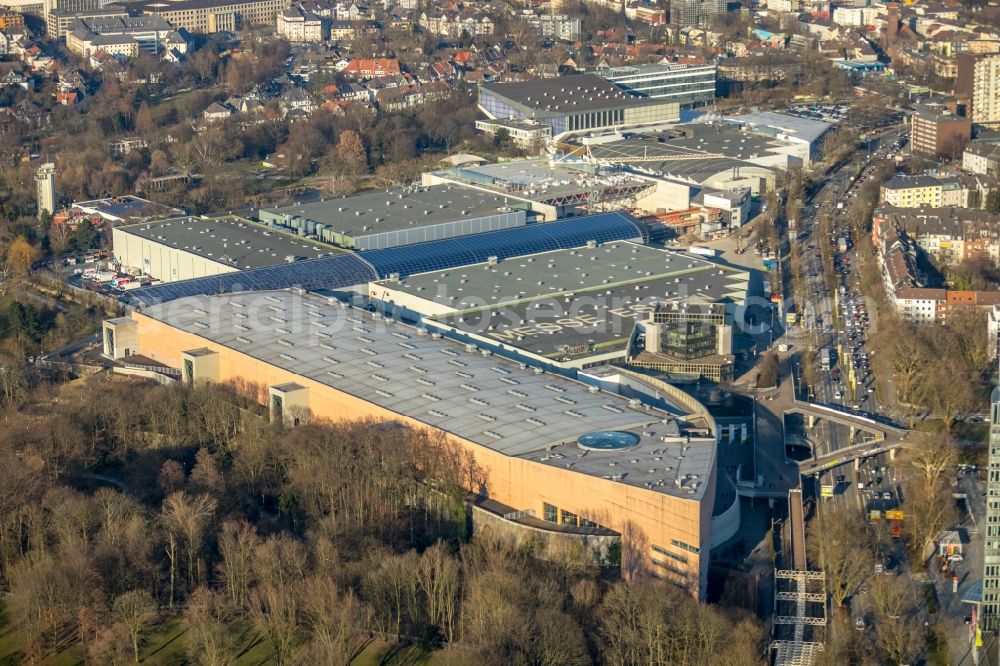 Aerial image Essen - Construction for the reconstruction of the fairground in the Norbertstrasse in Essen in the state North Rhine-Westphalia