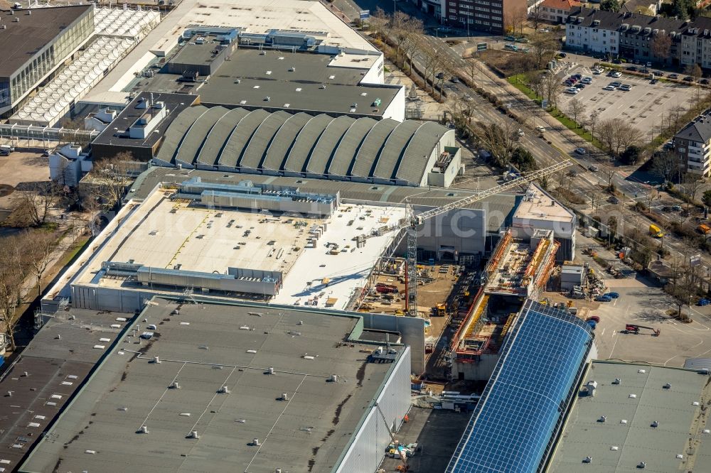 Aerial image Essen - Construction for the reconstruction of the fairground in the Norbertstrasse in Essen in the state North Rhine-Westphalia