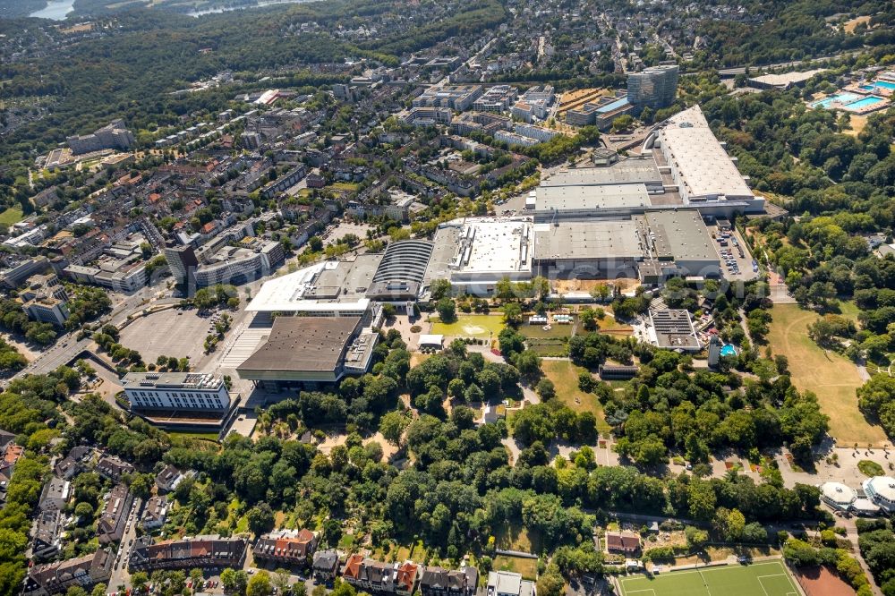 Essen from the bird's eye view: Construction for the reconstruction of the fairground in the Norbertstrasse in Essen in the state North Rhine-Westphalia