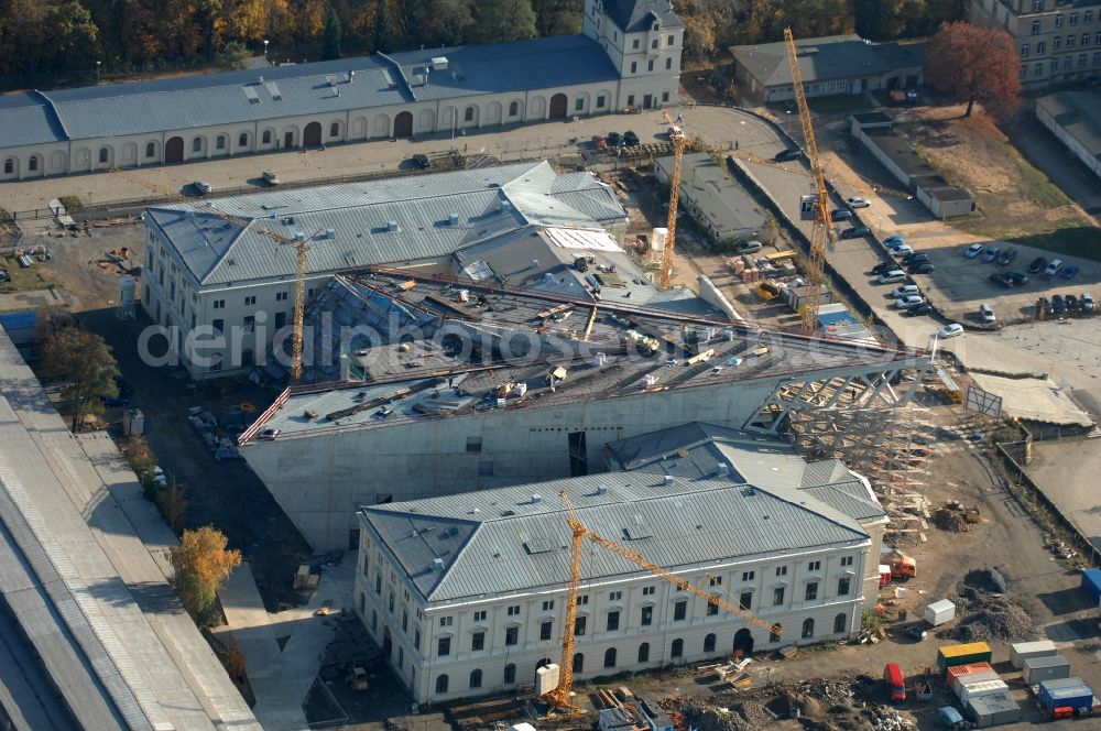 Dresden from the bird's eye view: View of the Dresden Military History Museum ( Army Museum ) during the implementation and expansion