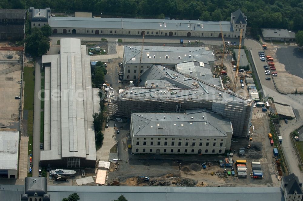 Dresden from the bird's eye view: View of the Dresden Military History Museum ( Army Museum ) during the implementation and expansion