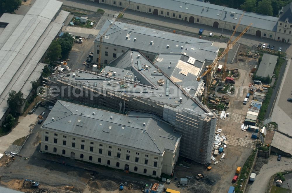 Dresden from above - View of the Dresden Military History Museum ( Army Museum ) during the implementation and expansion