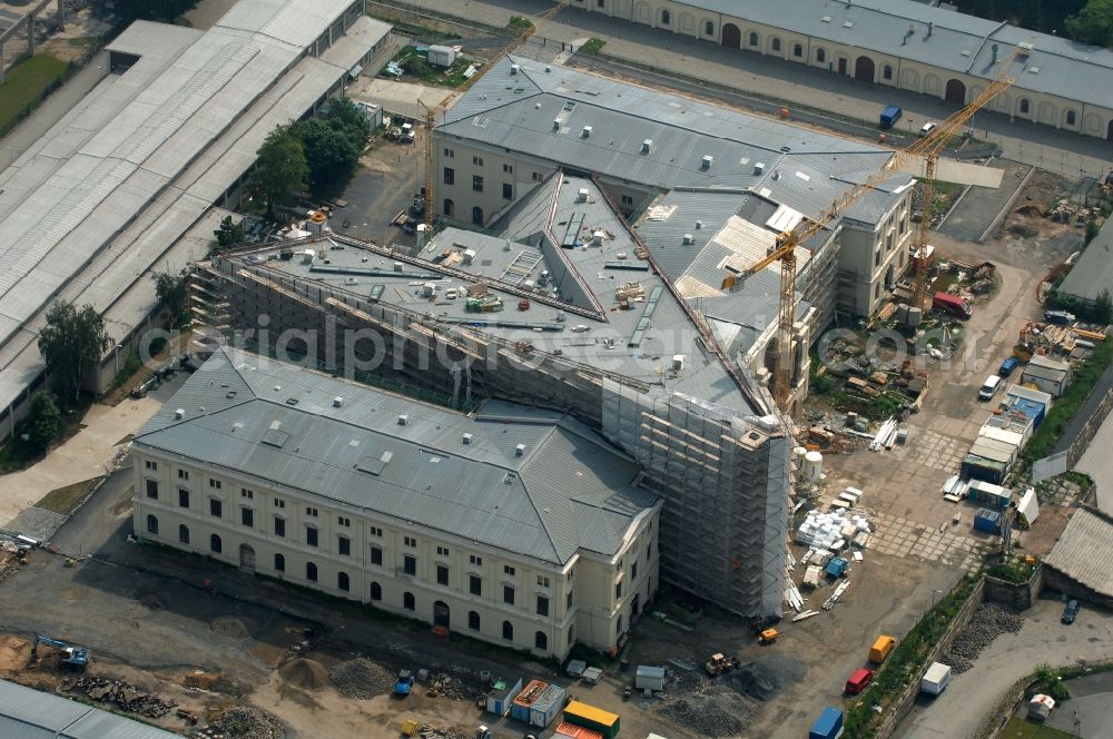 Dresden from the bird's eye view: View of the Dresden Military History Museum ( Army Museum ) during the implementation and expansion