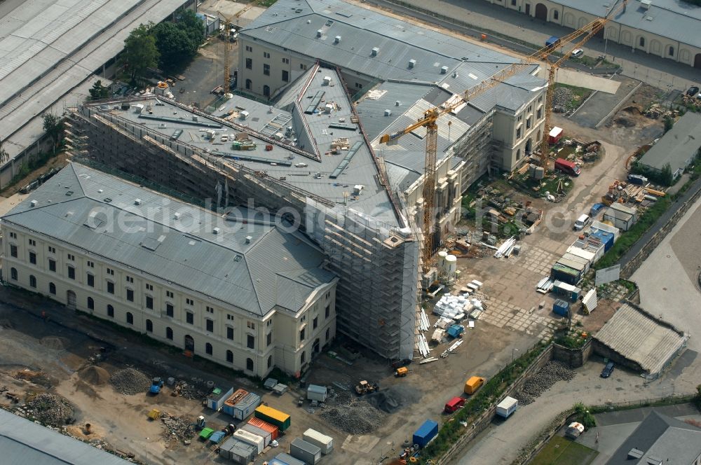 Aerial image Dresden - View of the Dresden Military History Museum ( Army Museum ) during the implementation and expansion