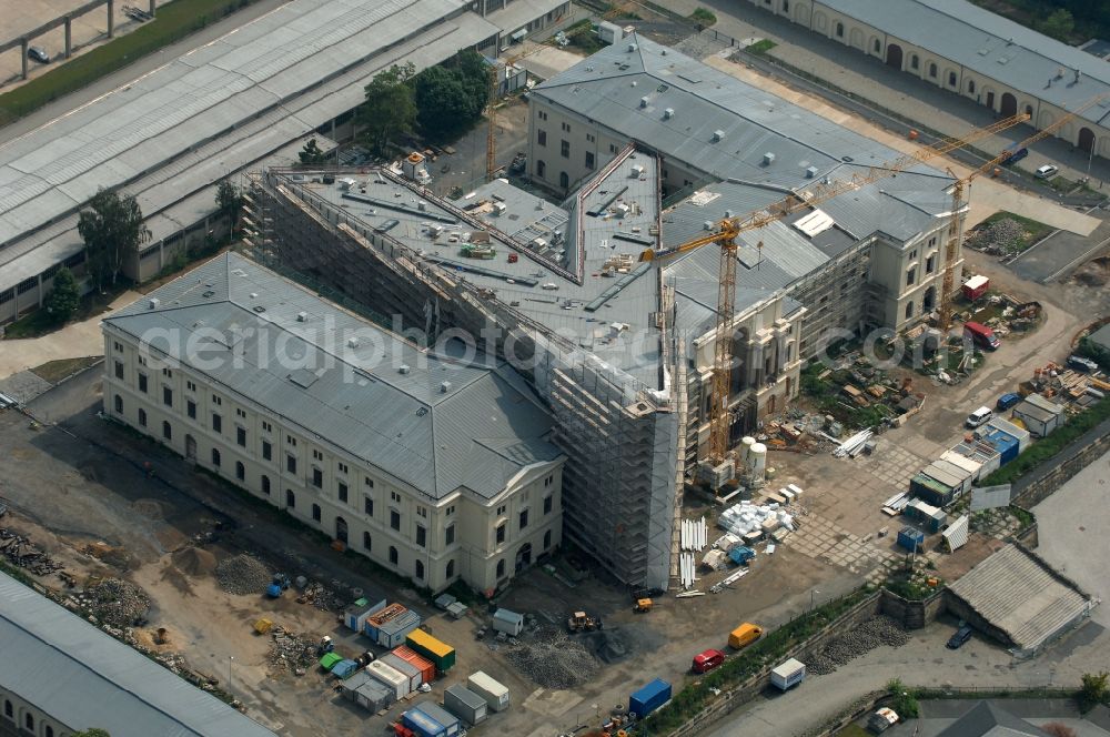 Aerial photograph Dresden - View of the Dresden Military History Museum ( Army Museum ) during the implementation and expansion