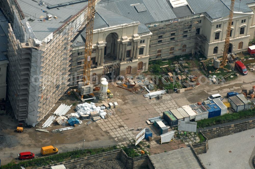 Dresden from above - View of the Dresden Military History Museum ( Army Museum ) during the implementation and expansion