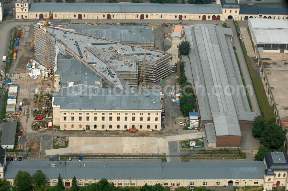 Dresden from the bird's eye view: View of the Dresden Military History Museum ( Army Museum ) during the implementation and expansion