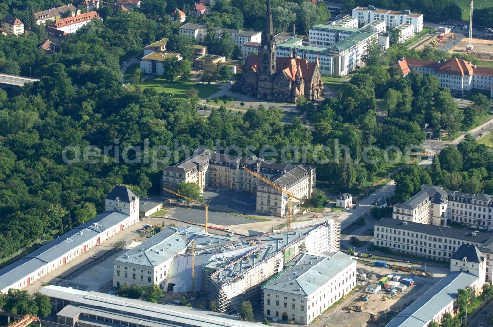 Aerial photograph Dresden - View of the Dresden Military History Museum ( Army Museum ) during the implementation and expansion