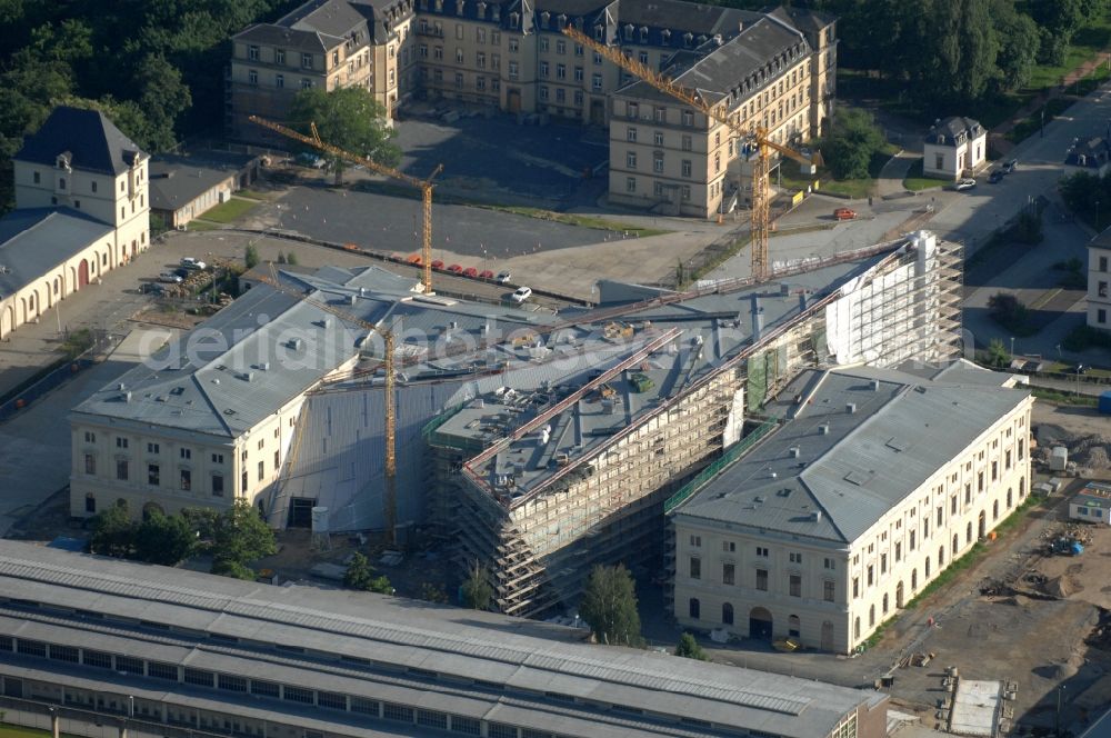 Dresden from above - View of the Dresden Military History Museum ( Army Museum ) during the implementation and expansion