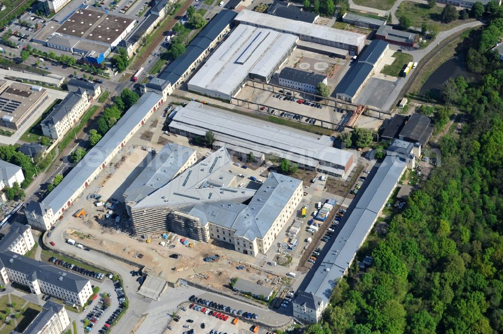 Aerial image Dresden - View of the Dresden Military History Museum ( Army Museum ) during the implementation and expansion