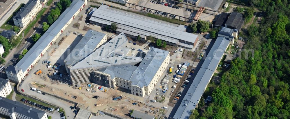 Aerial photograph Dresden - View of the Dresden Military History Museum ( Army Museum ) during the implementation and expansion