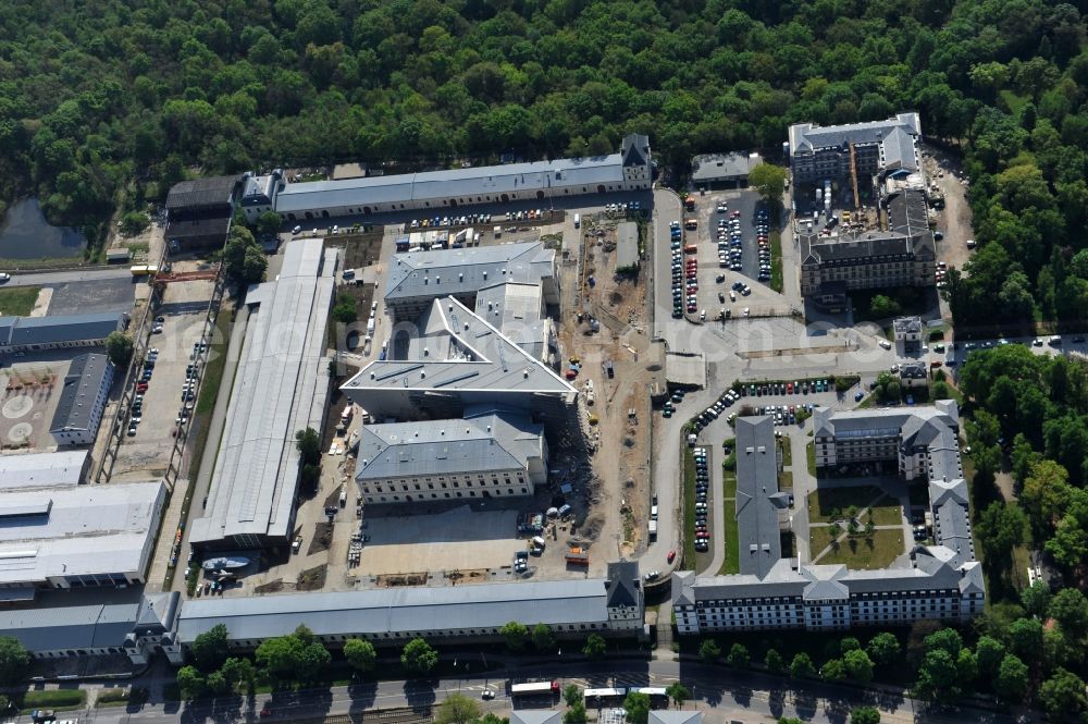 Aerial photograph Dresden - View of the Dresden Military History Museum ( Army Museum ) during the implementation and expansion